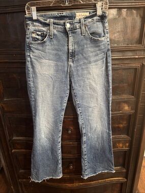 AG Adriano Goldschmied Farrah Mid-rise Bootcut Crop Jeans 14 years Fortuna 28